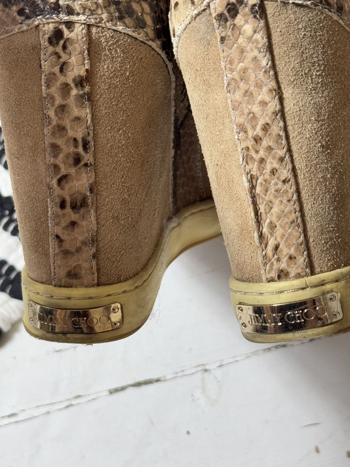 Jimmy Choo VINTAGE JIMMY CHOO BECKETT HIGH PLATFORM SNEAKERS SHOES Size US 10 / IT 40 - 12 Thumbnail