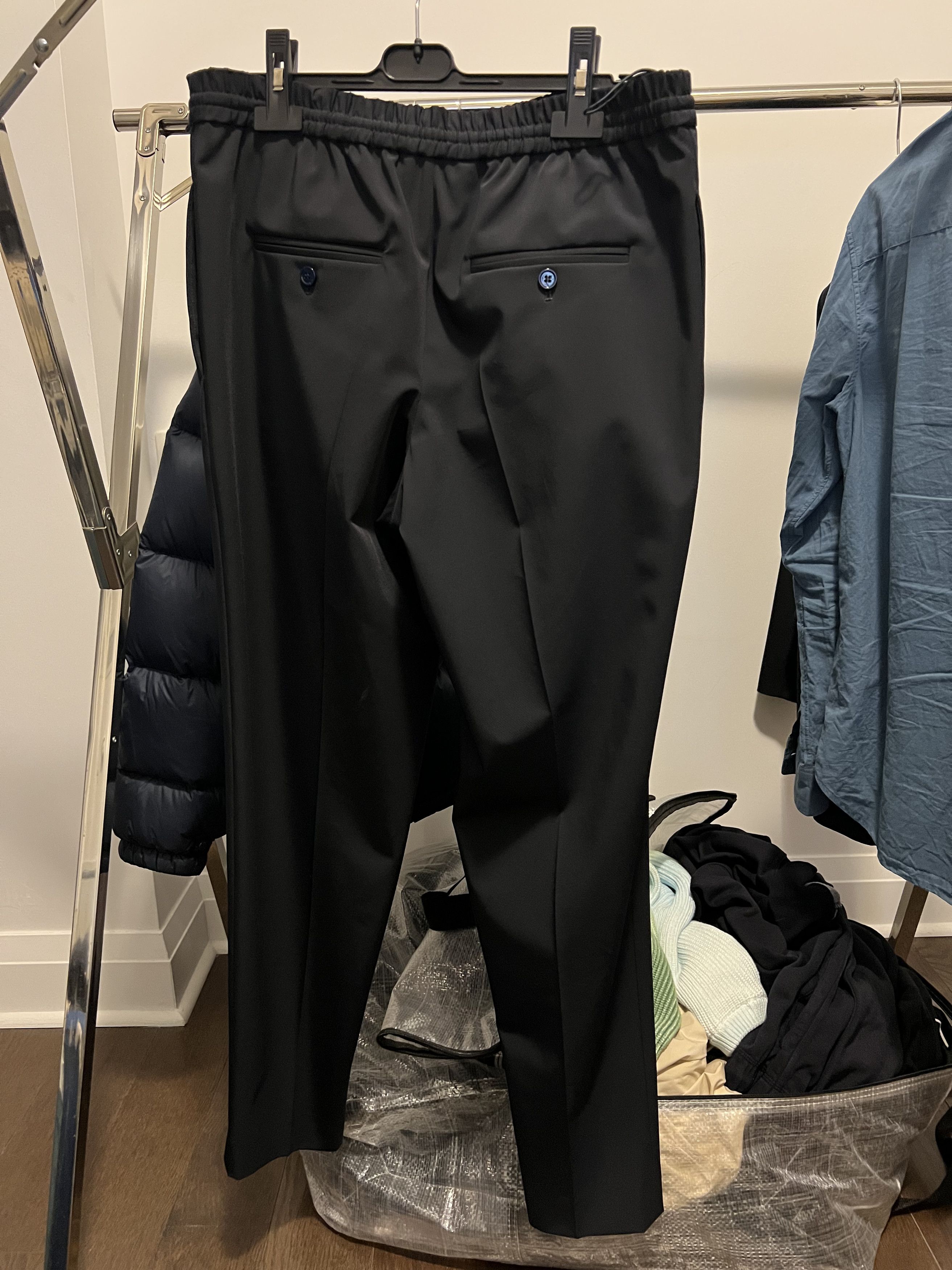 Carven Carven Men's Non-iron Pull-on Pants - Dark Navy Size US 32 / EU 48 - 2 Thumbnail