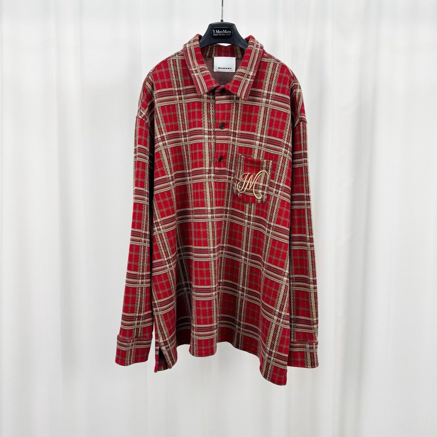 Isabel Marant Isabel Marant Gold Thread Embroidered Plaid Polo Shirt Size S / US 4 / IT 40 - 1 Thumbnail