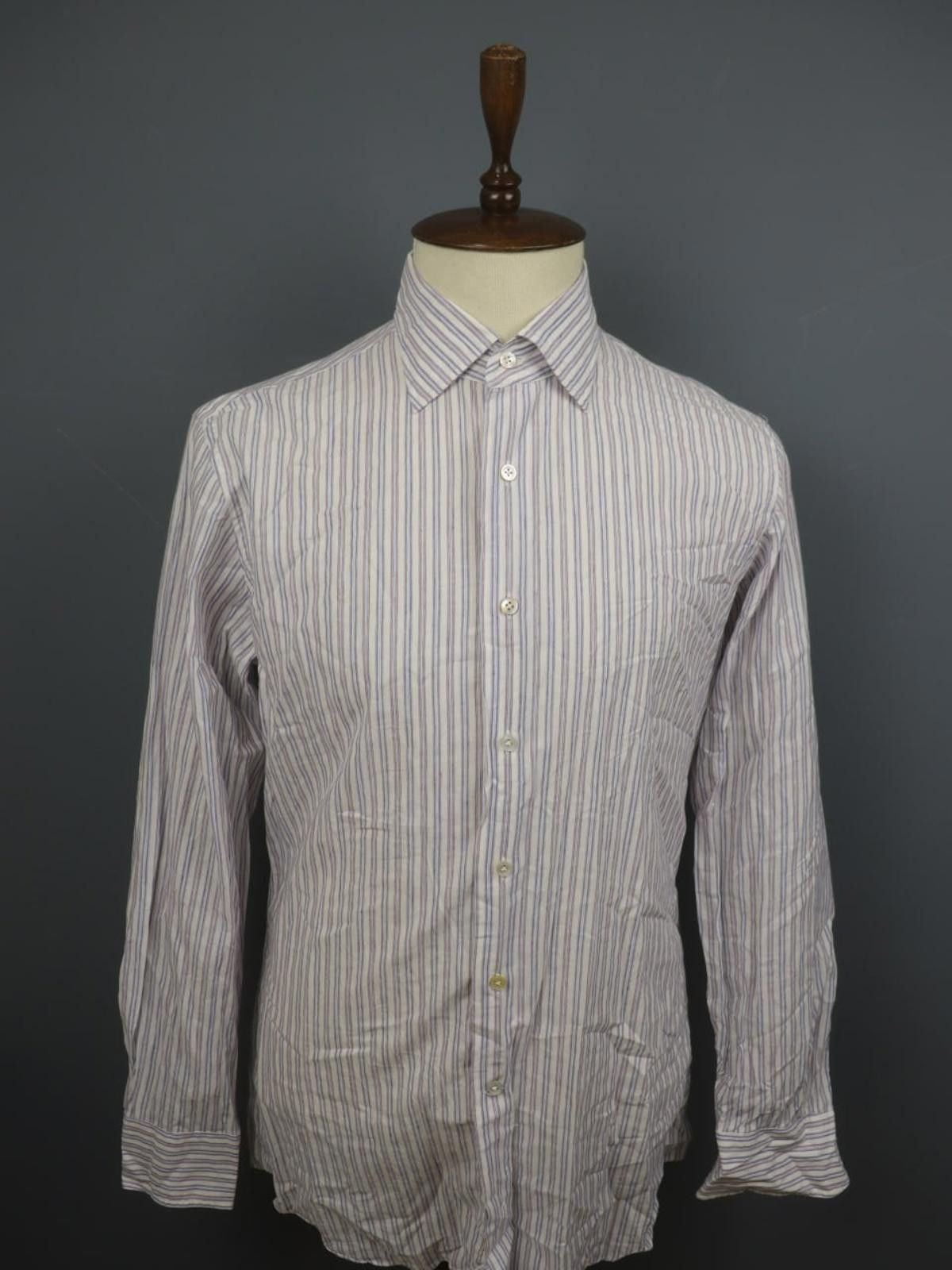 Emmett Emmett Multi Striped Cotton Collared Button-Up Shirt Size L Size US L / EU 52-54 / 3 - 1 Thumbnail