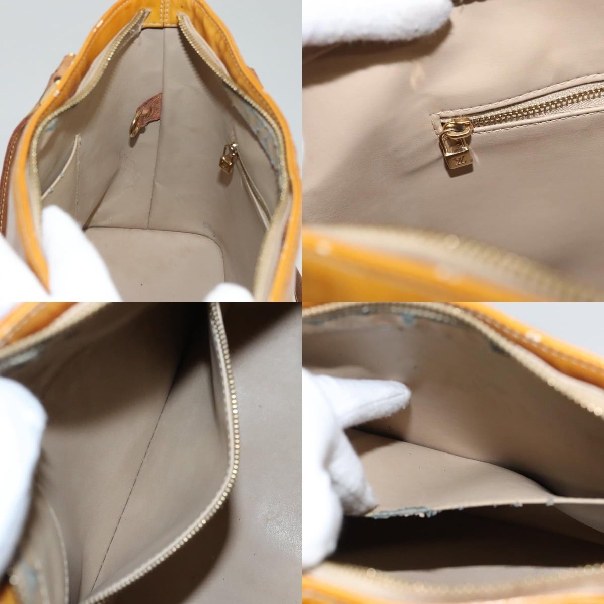 Louis Vuitton LOUIS VUITTON Monogram Vernis Houston Hand Bag Jaune M91121 Size ONE SIZE - 13 Thumbnail
