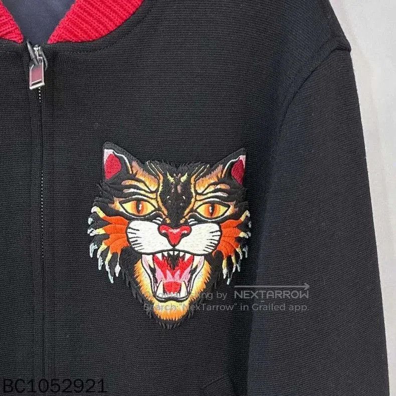 Gucci Black Embroidered Tiger Head Jacket. Size US L / EU 52-54 / 3 - 6 Thumbnail