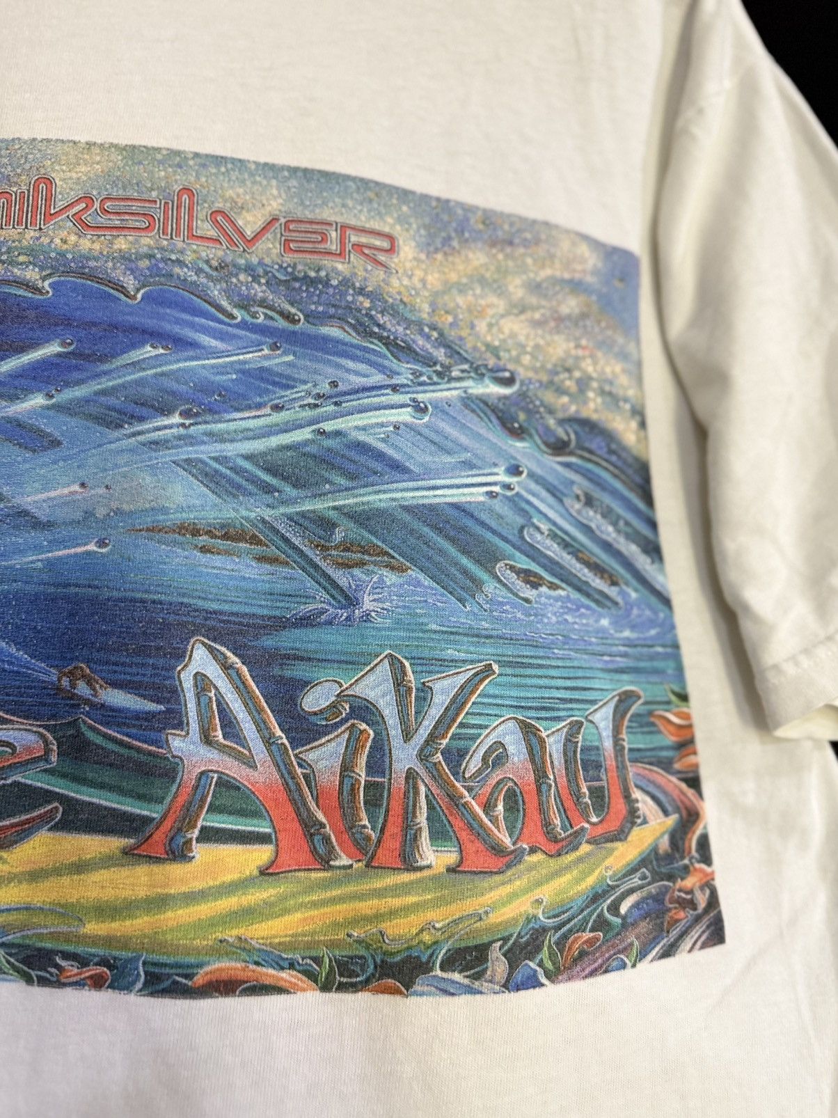 Quiksilver Vintage 90s The Quiksilver Eddie Aikau Surface Faded Tee Size US M / EU 48-50 / 2 - 3 Thumbnail