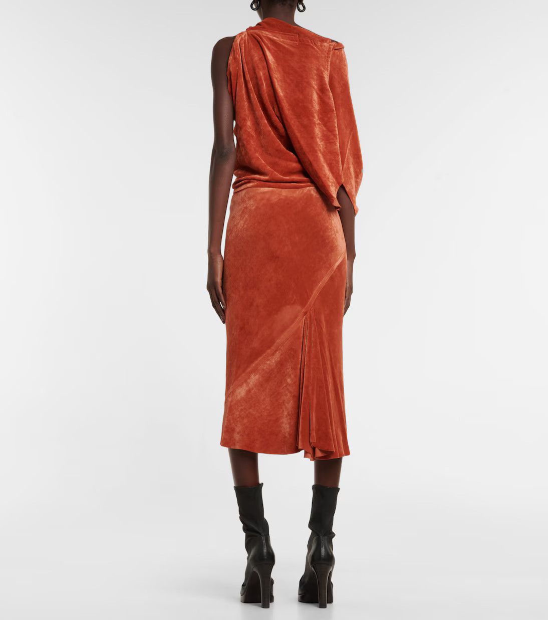 Rick Owens o1y0126 Velvet Tank Top in Antique Rose Size XS / US 0-2 / IT 36-38 - 3 Thumbnail