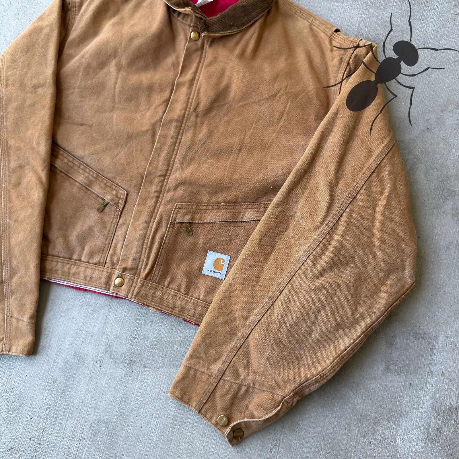 Carhartt × Vintage Carhartt brown cropped Detroit style work wear jacket Size US L / EU 52-54 / 3 - 4 Thumbnail