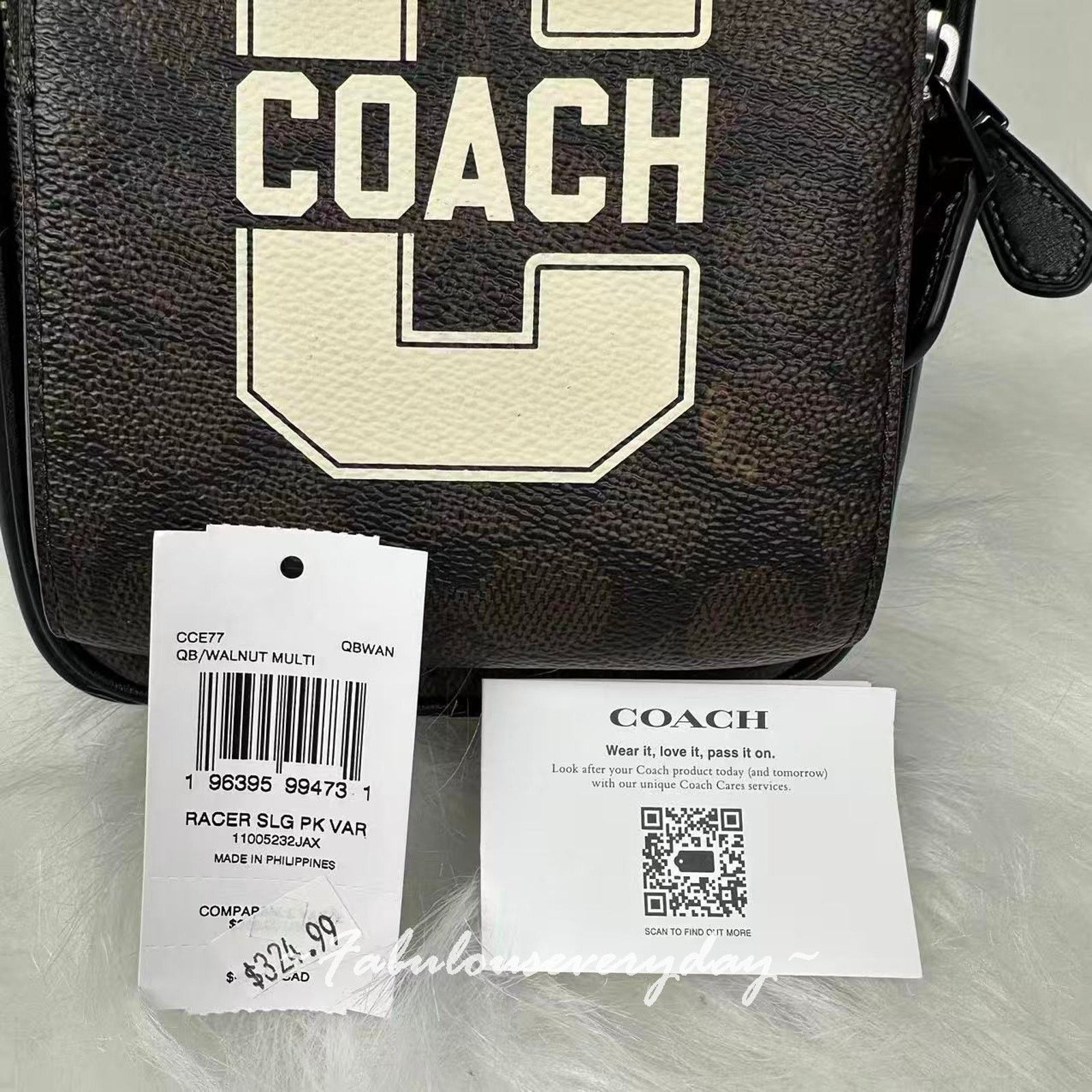 Coach Coach Men's Racer Sling Pack Varsity Graphic Leather/Walnut Size ONE SIZE - 4 Thumbnail