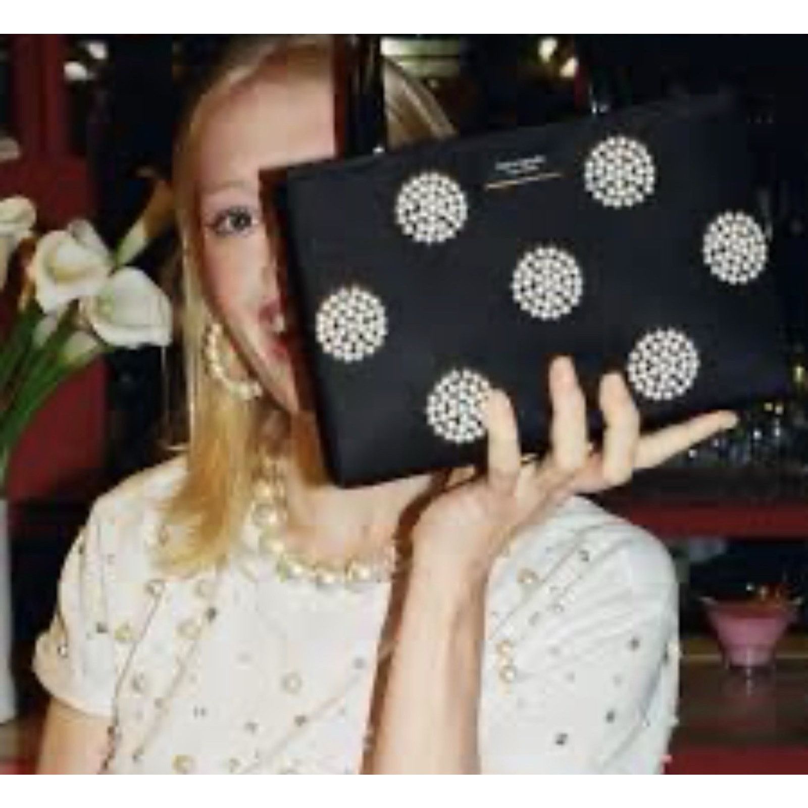 Kate Spade NWT Kate Spade New York Mini Sam Icon Pearl Nylon Tote Black Size ONE SIZE - 9 Thumbnail