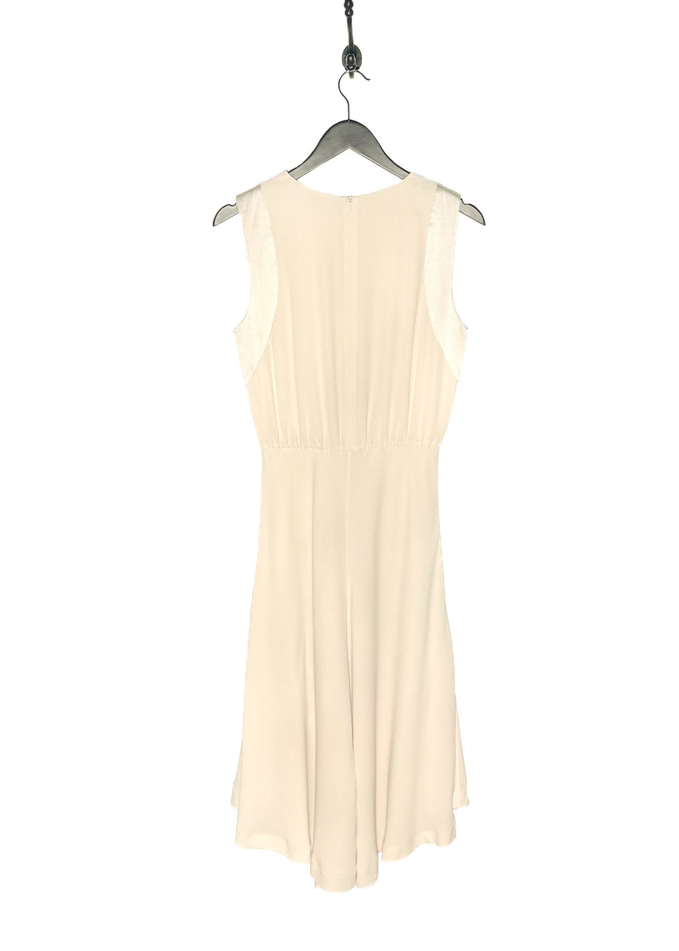 Brunello Cucinelli Brunello Cucinelli Ivory Silk Midi Sleeveless Dress Size S / US 4 / IT 40 - 4 Thumbnail