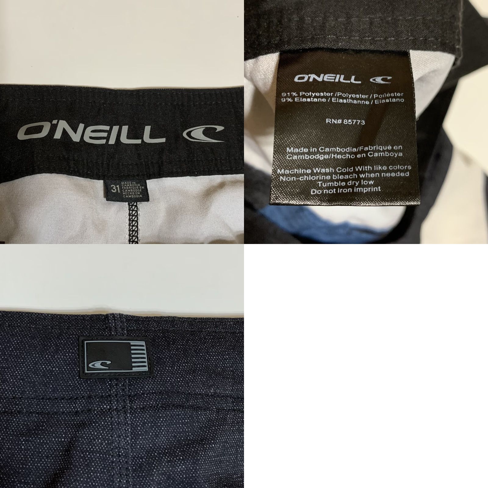 O'Neill O’NEILL Boardshorts Bottoms Men 31 Striped Red White Blue Black Multicolor Surf Beach 90s Lifeguard Mens Size US 31 - 7 Thumbnail