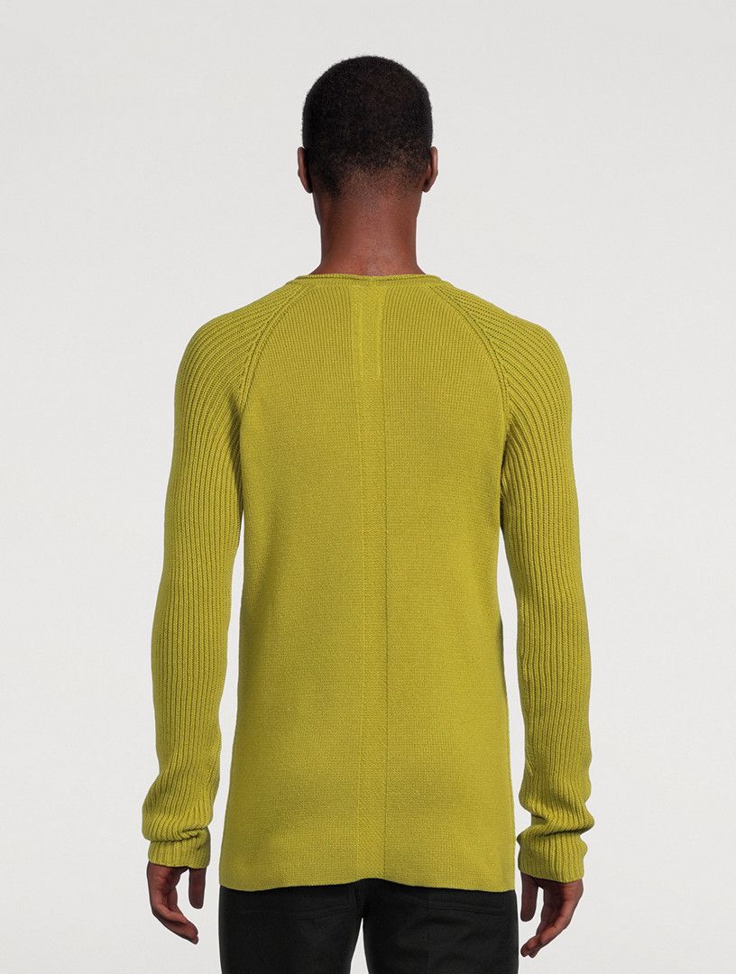Rick Owens o1y0325 Cashmere Blend Crewneck Sweater in Acid Green Size US M / EU 48-50 / 2 - 4 Thumbnail