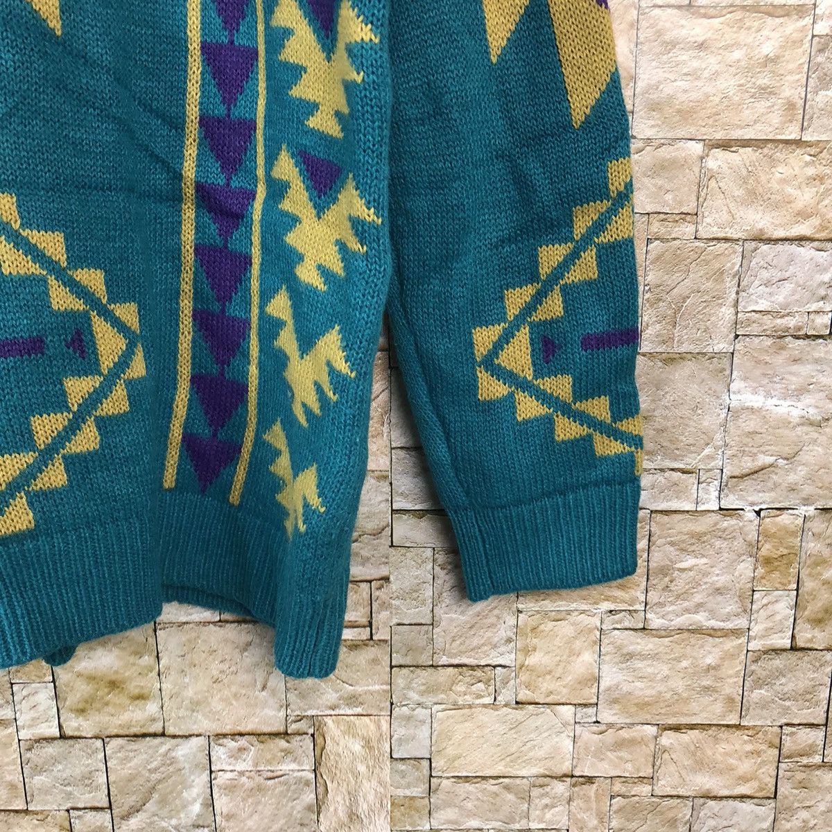 Japanese Brand Anap navajo art Blue sweatshirt Knitwear #A1092 Size US L / EU 52-54 / 3 - 8 Thumbnail