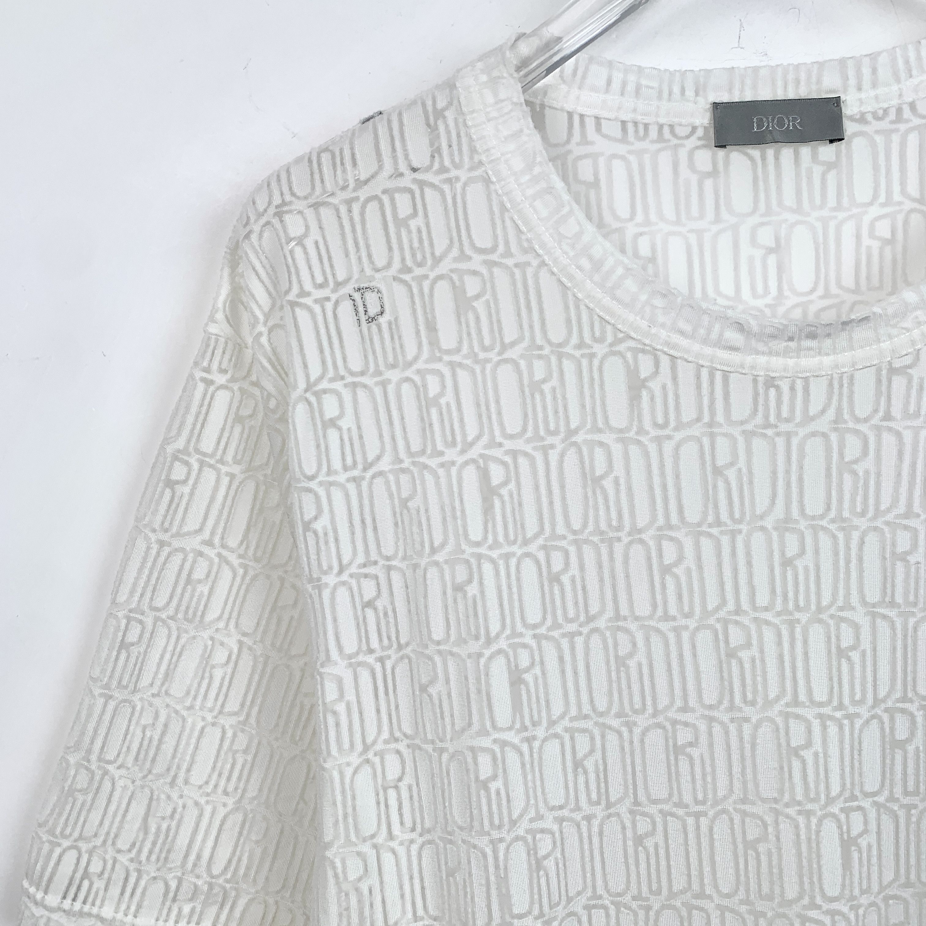 Dior Dior White Logo Lace Tee (Size L) Size US L / EU 52-54 / 3 - 6 Thumbnail