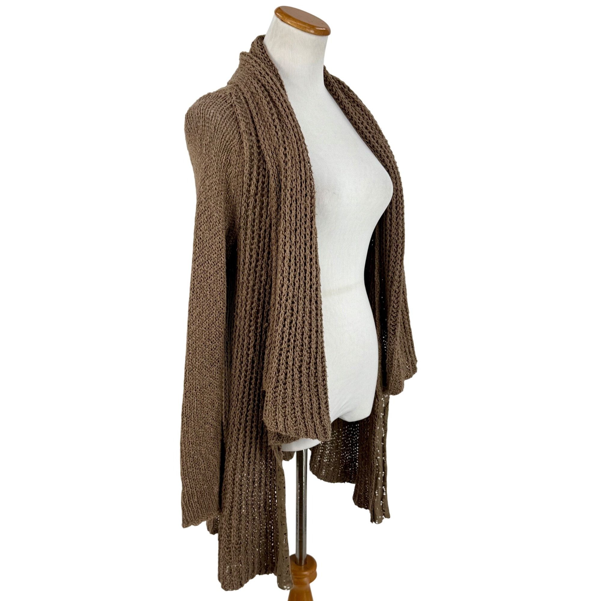 Anthropologie Anthropologie Brown Lace Trim Knit Cardigan Sweater | Grunge Size S / US 4 / IT 40 - 15 Thumbnail
