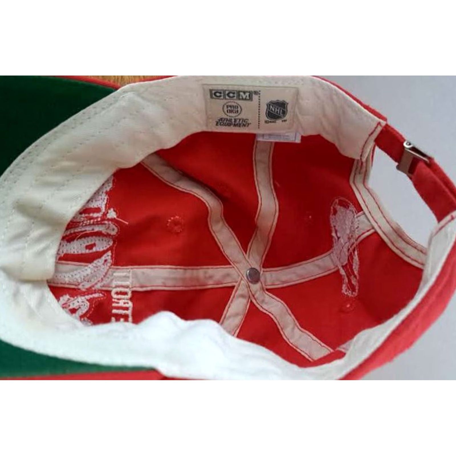 Vintage CCM Detroit Red Wings Adjustable Hat Baseball Cap Men Red 90s Retro Sports Cotton Embroidered Stitch Size ONE SIZE - 5 Thumbnail