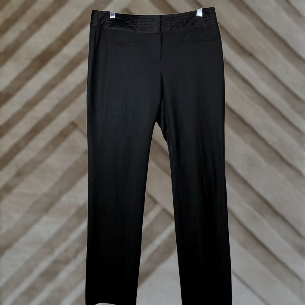 Ann Taylor VINTAGE Ann Taylor LOFT Womens Pants Black Marisa Straight Leg Career Stretch 8 Size 24" / US 00 / IT 34 - 1 Thumbnail