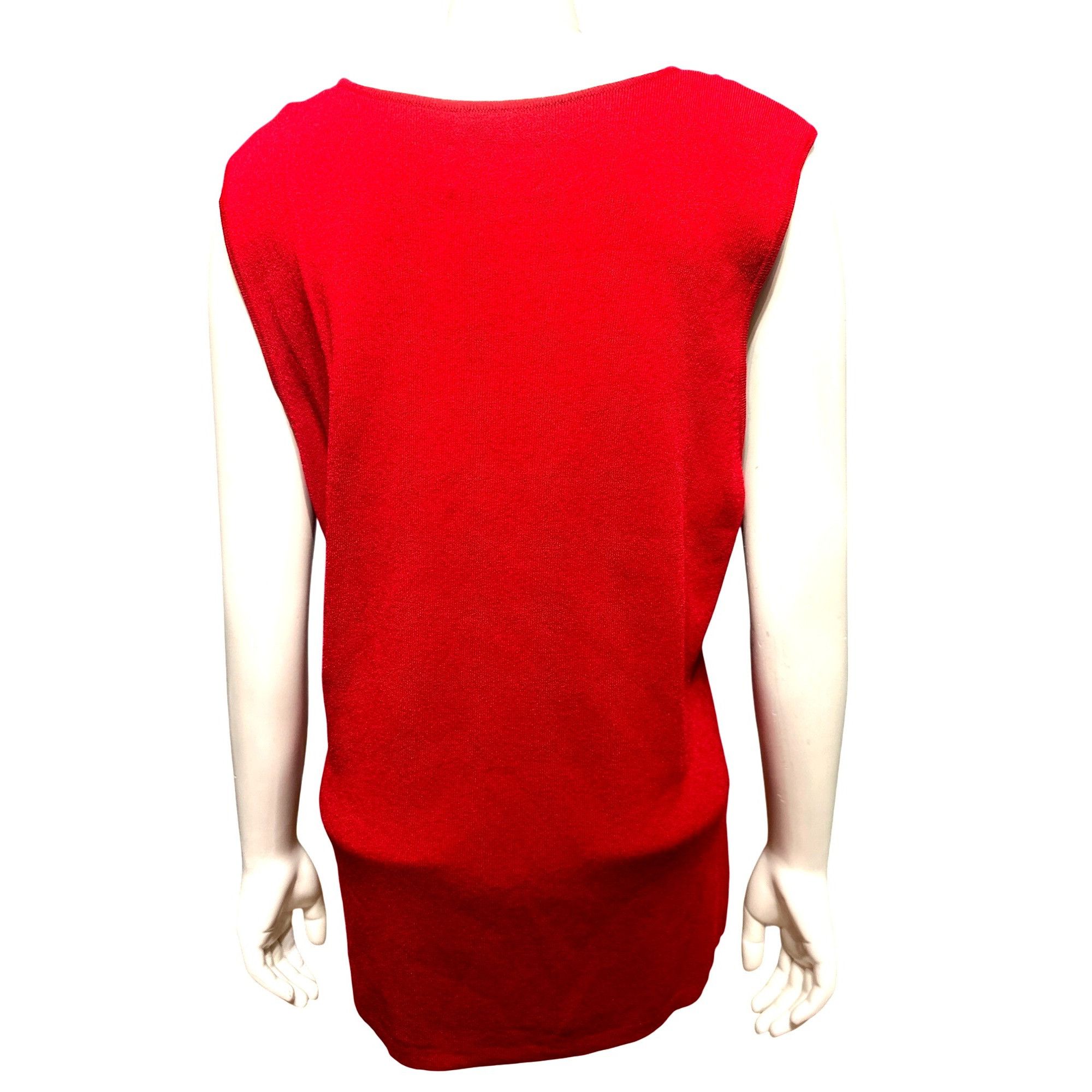 Chicos Chicos Design Vintage Apple Red Tank Top Round Scoop Necklin Size XL / US 12-14 / IT 48-50 - 3 Thumbnail