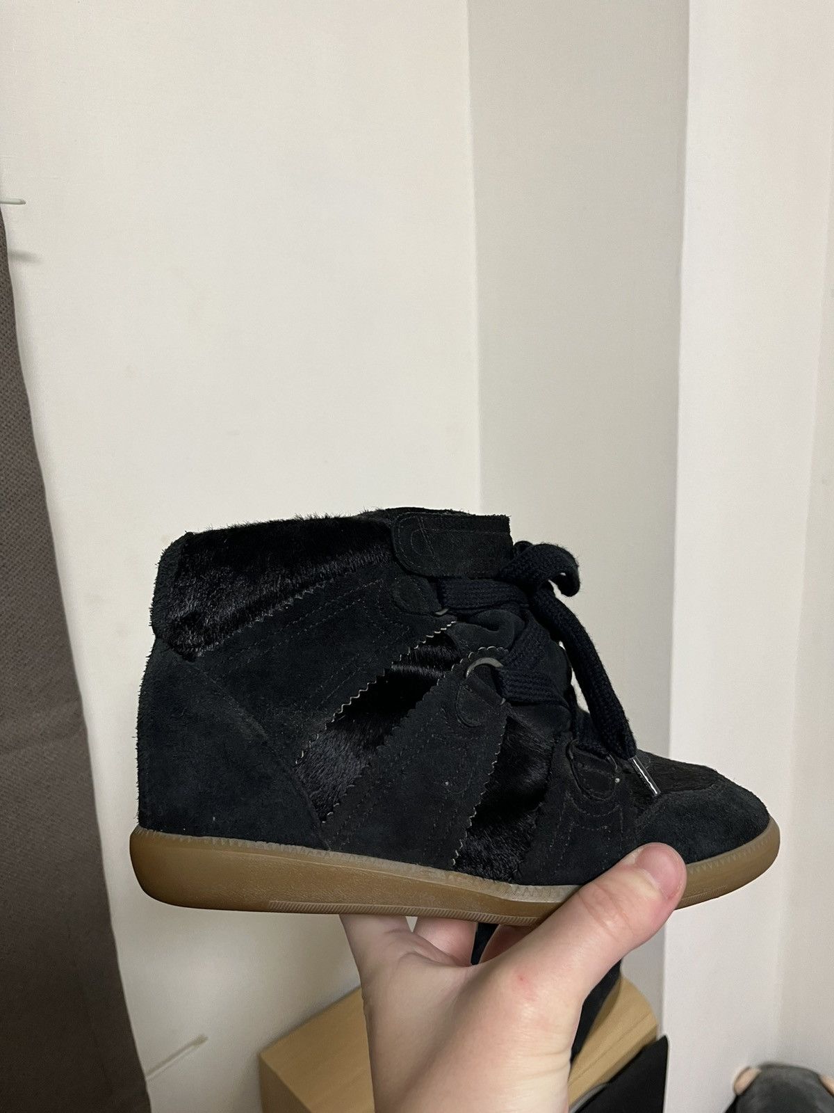 Isabel Marant × Vintage Isabel Marant Pony Hair High Top Sneakers Size US 7 / IT 37 - 6 Thumbnail