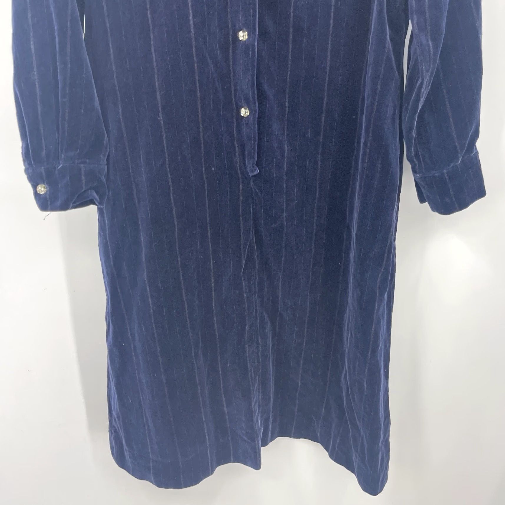 Velvet VINTAGE Kappi Dress Womens M Velvet Navy Blue Jeweled Lucite Buttons READ Dress Size M / US 6-8 / IT 42-44 - 5 Thumbnail