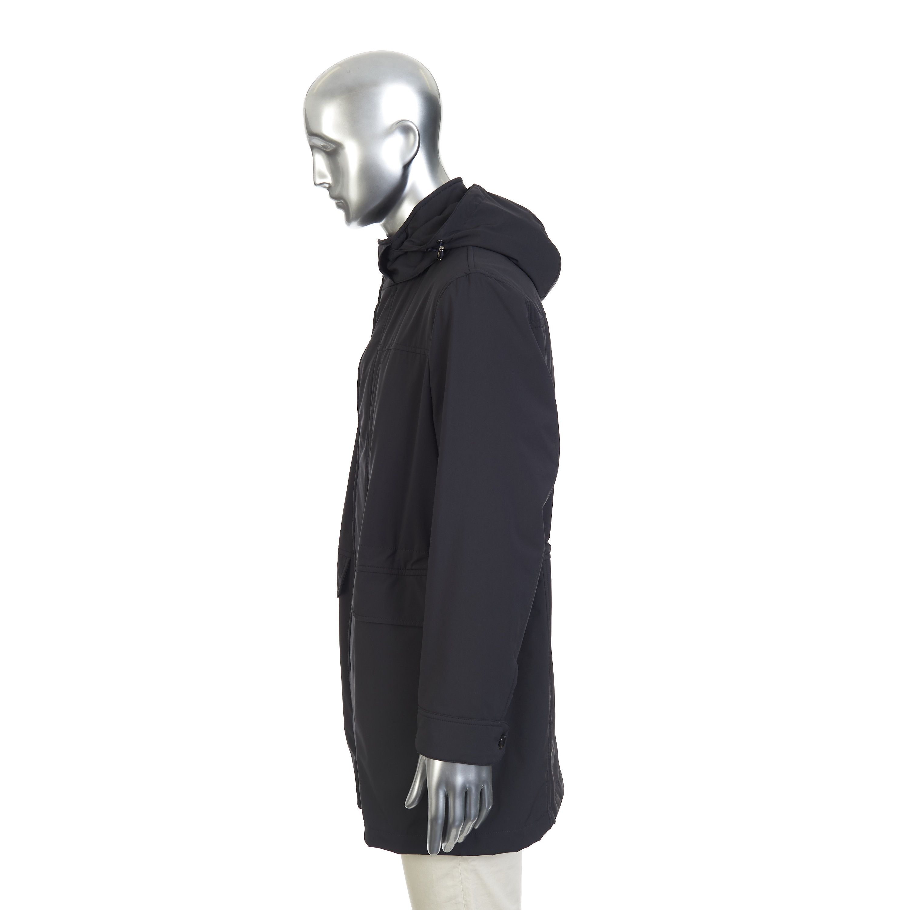 Brioni Parka Coat In Navy Blue Performa Nylon With Detachable Hood Size US XL / EU 56 / 4 - 3 Thumbnail