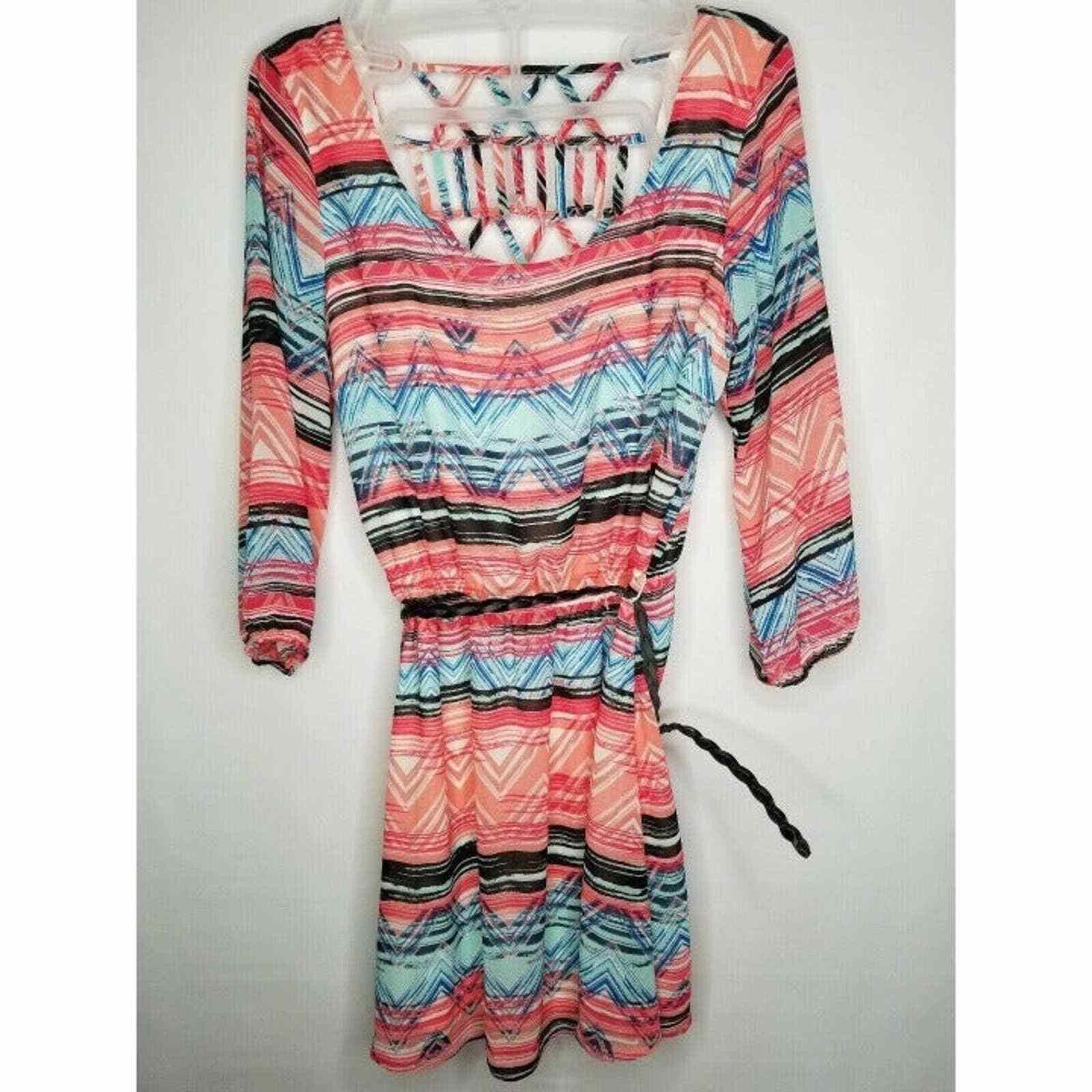 Other Heart Soul Juniors Women Belted Lattice Back Peasant Dress B Size L / US 10 / IT 46 - 2 Thumbnail
