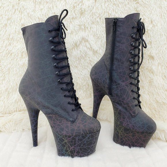 Other Adore 1020REFL Geo Reflective Upper Platform 7" High Heel An Size US 9 / IT 39 - 4 Thumbnail
