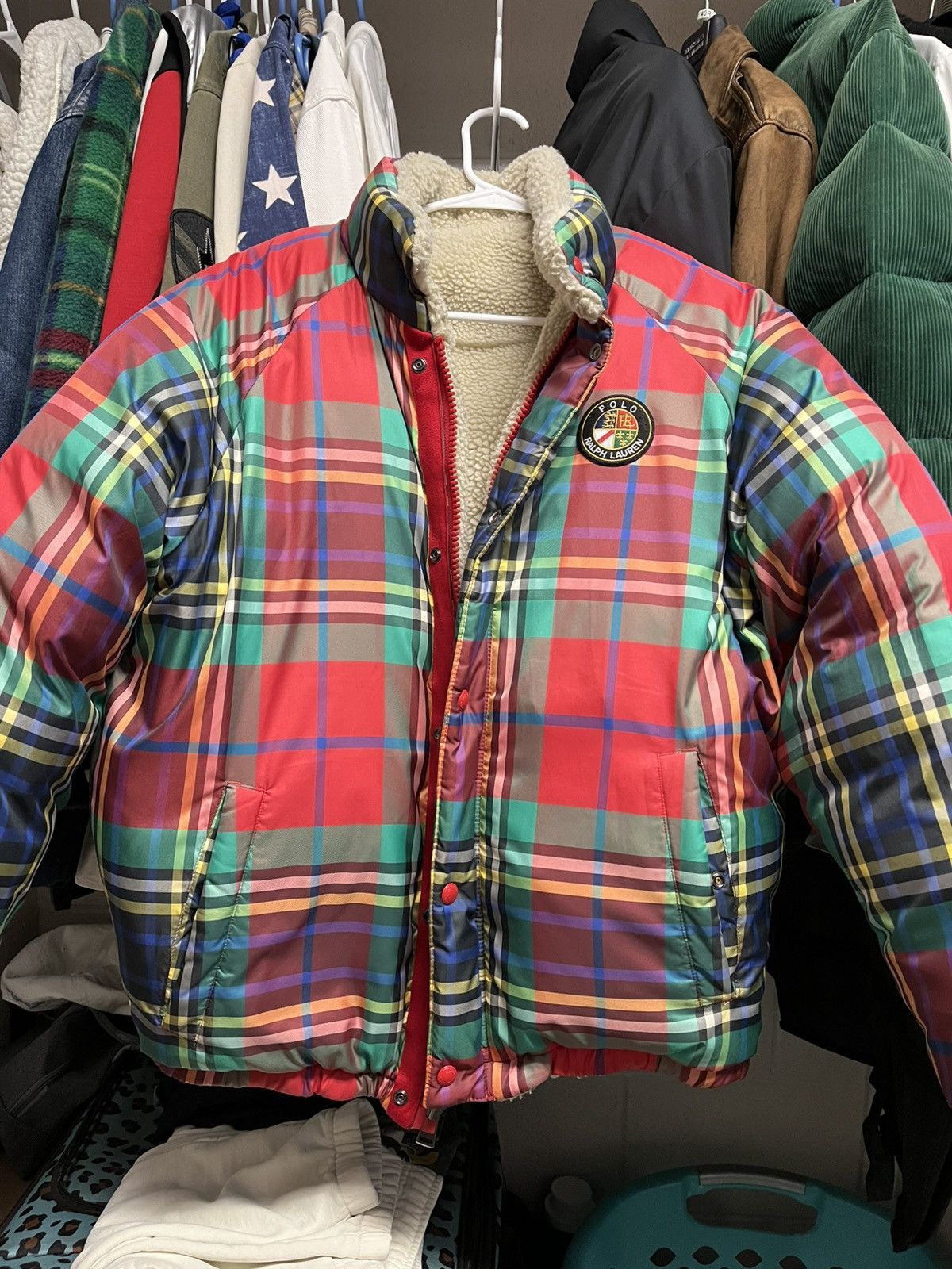 Polo Ralph Lauren polo ralph lauren reversible plaid shearling puffer jacket Size US S / EU 44-46 / 1 - 1 Thumbnail