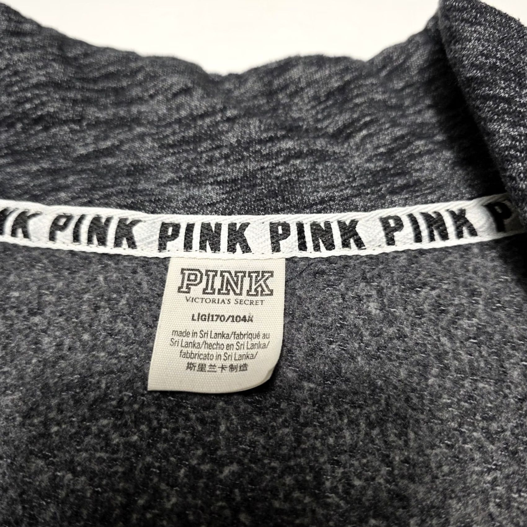 Victoria's Secret Victoria's Secret PINK Sweatshirt 1/4 Zip Pullover Grey | Large | Women Size L / US 10 / IT 46 - 2 Thumbnail
