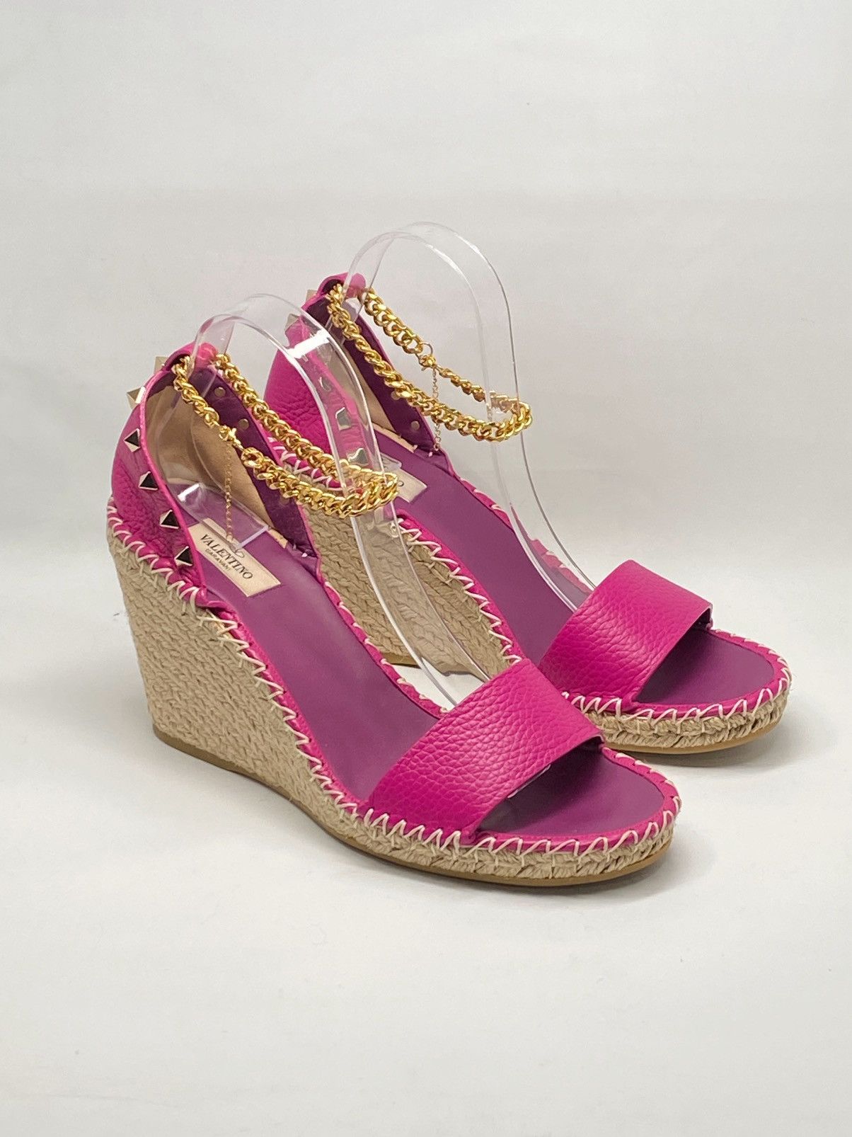 Valentino Valentino Garavani Rockstud Grainy Calfskin Wedges size 42 Size US 12 / IT 42 - 1 Thumbnail