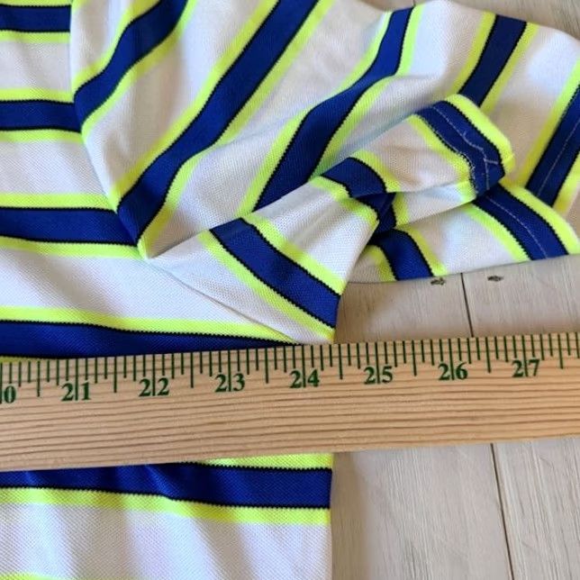 Ralph Lauren RLX Ralph Lauren Short Sleeve Polo Mens XL Chartreuse Blue White Striped Polo Shirt Size US XL / EU 56 / 4 - 4 Thumbnail