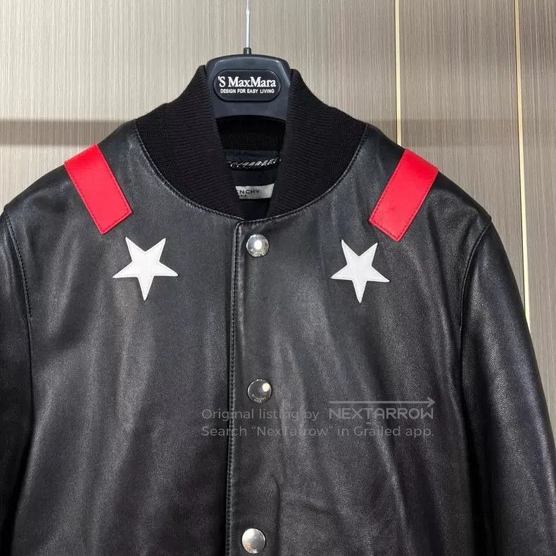 Givenchy Givenchy Stars Leather Baseball Jacket. Size US L / EU 52-54 / 3 - 3 Thumbnail