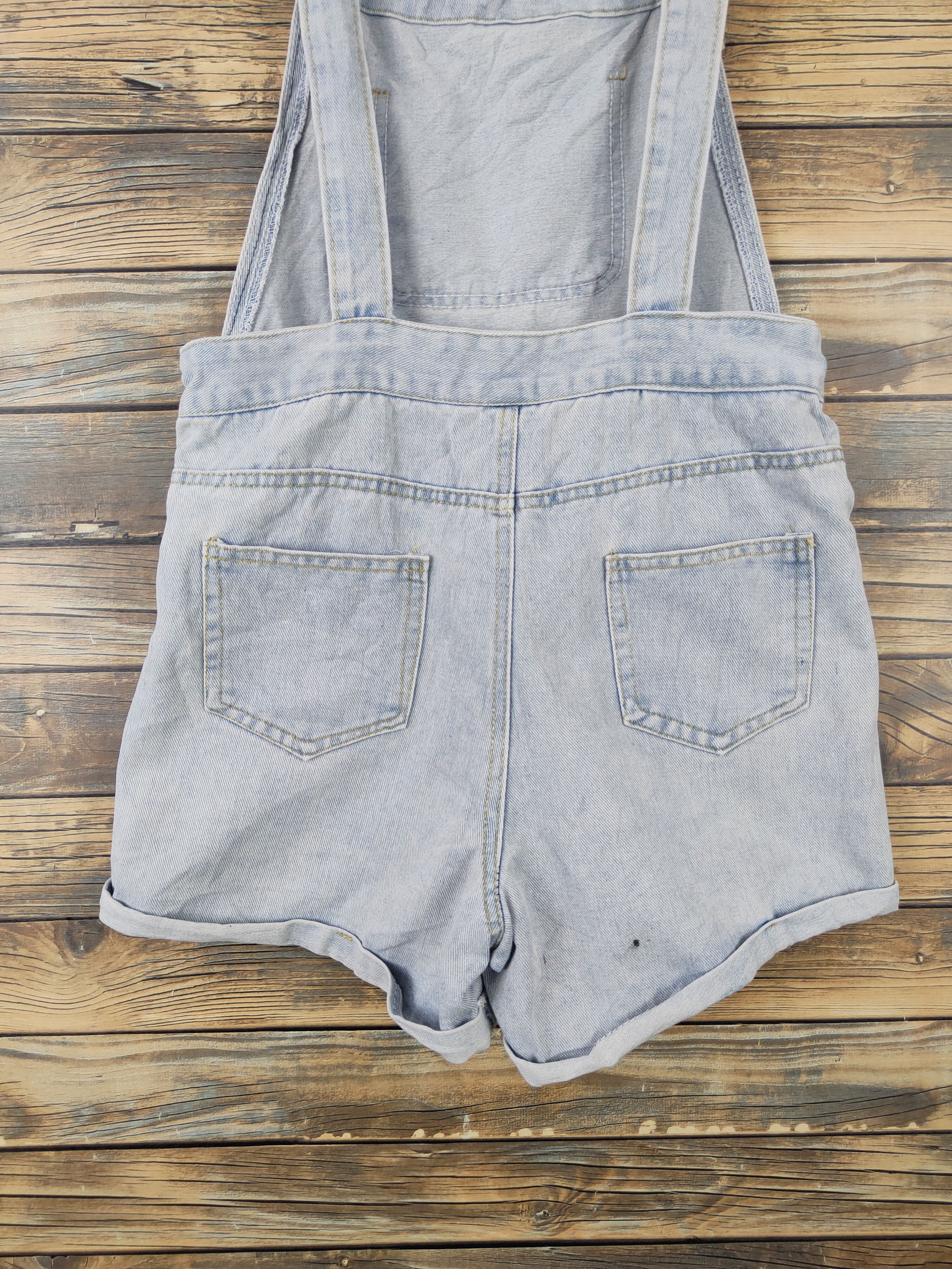 Japanese Brand × Vintage Yishanfushi Light Blue Denim Shortall Jumpsuits Size 28" / US 6 / IT 42 - 10 Thumbnail