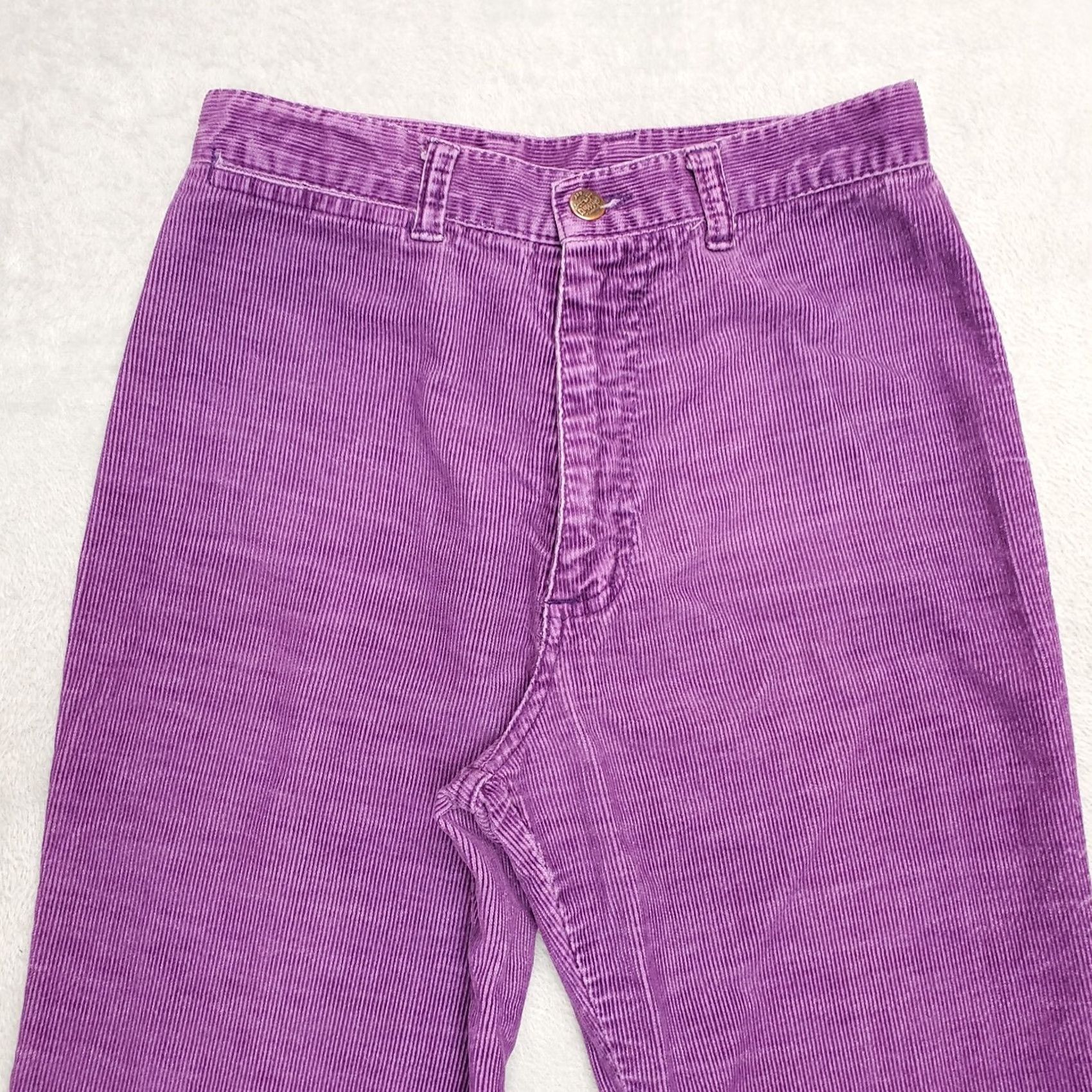 Etro VINTAGE Chemin De Fer Pants Womens 25x30 Purple Corduroy Casual 70s Retro Casual Pants Womens 25 Purple Corduroy 70s USA University Womens Size 42" / US 20 - 2 Thumbnail