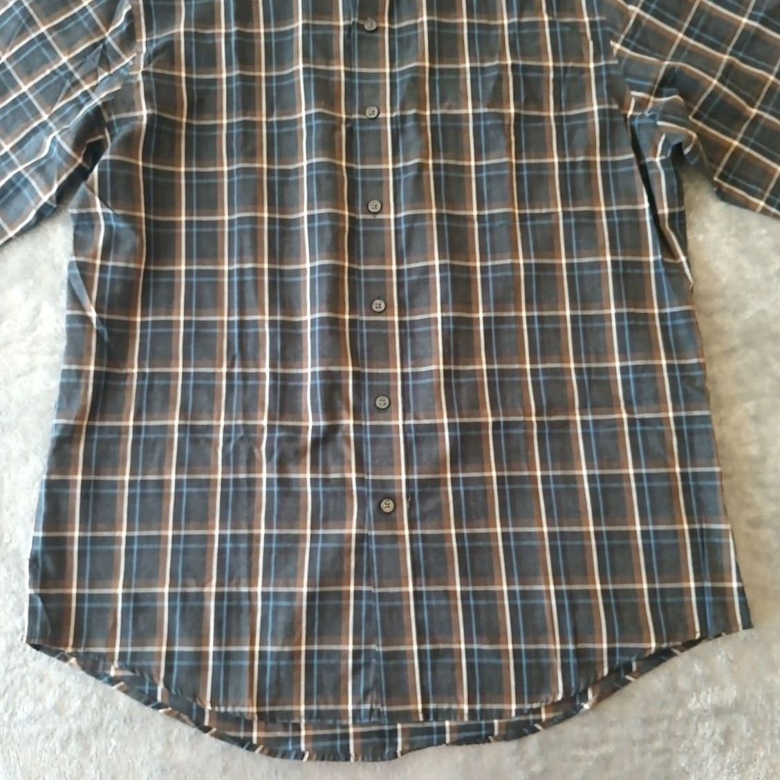 Van Heusen Van Heusen Shirt Mens Large Gray Plaid Long Sleeve Button Up Classic Fit Size US L / EU 52-54 / 3 - 5 Thumbnail