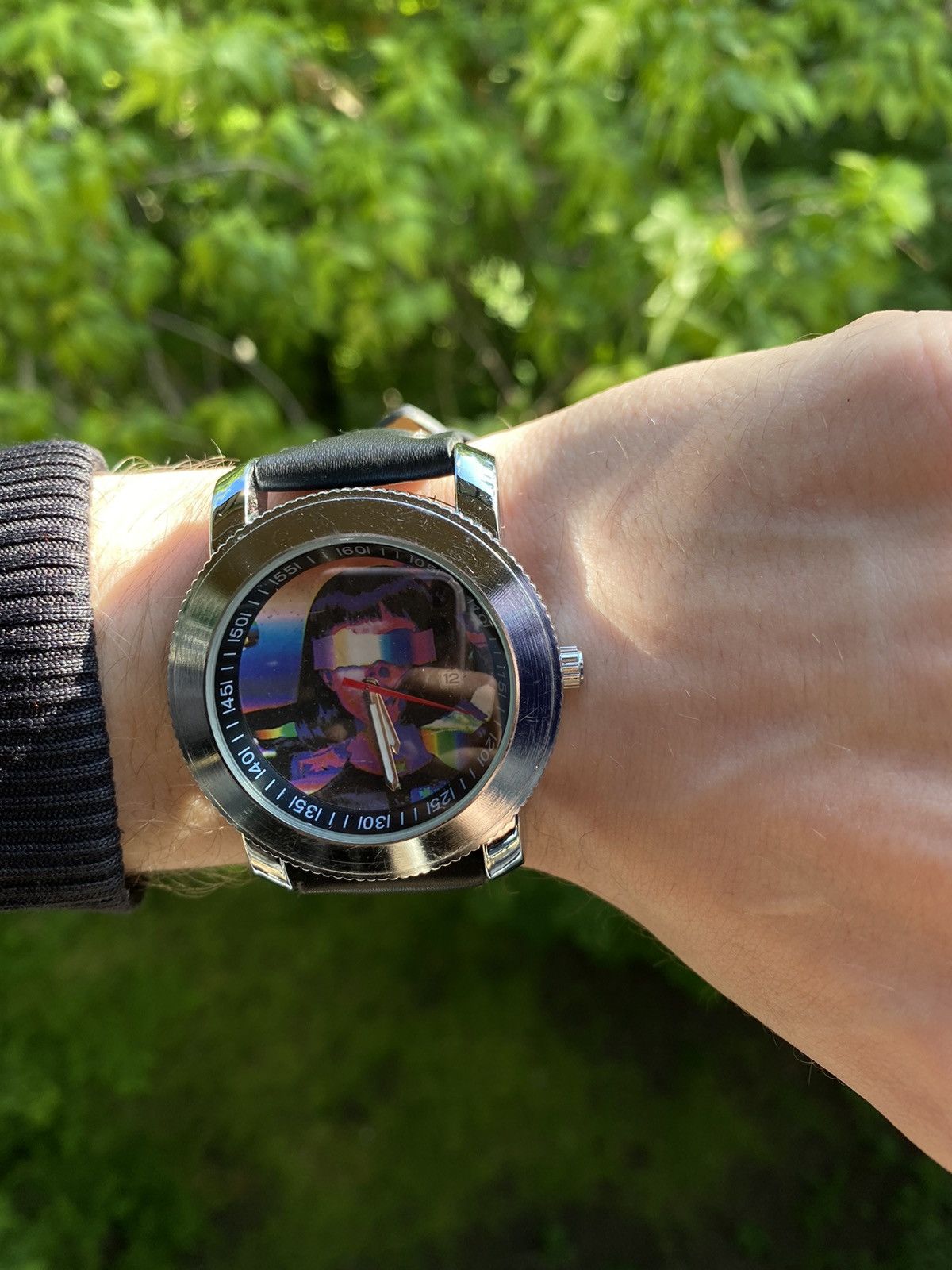 Japanese Brand × Jewelry × Vintage Art Watch Custom Portrait Dial Black Strap Size ONE SIZE - 2 Thumbnail