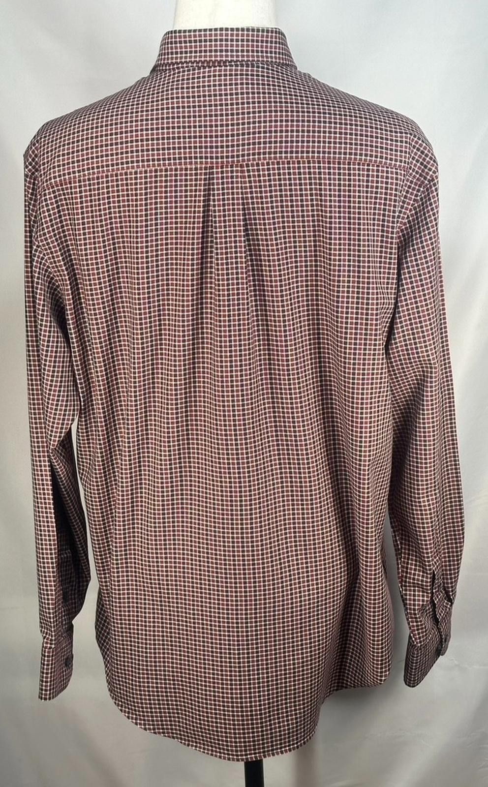 Van Heusen Van Heusen Plaid Check Flex Button Up Red Mens L 16-16.5 Size US L / EU 52-54 / 3 - 2 Thumbnail