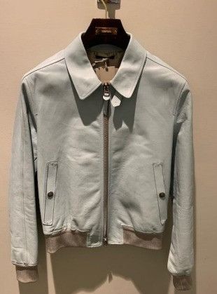 o1w1db11023 Leather Jacket in Light Blue