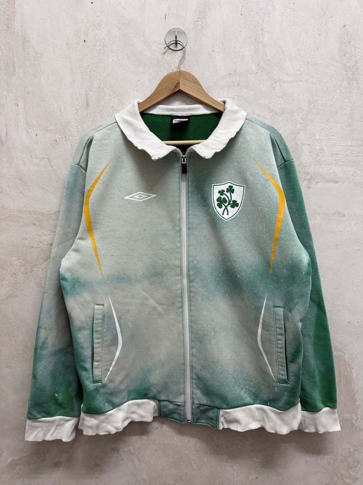 Umbro Sun Faded Umbro Ireland Zip Up Sweater Size US L / EU 52-54 / 3 - 1 Thumbnail