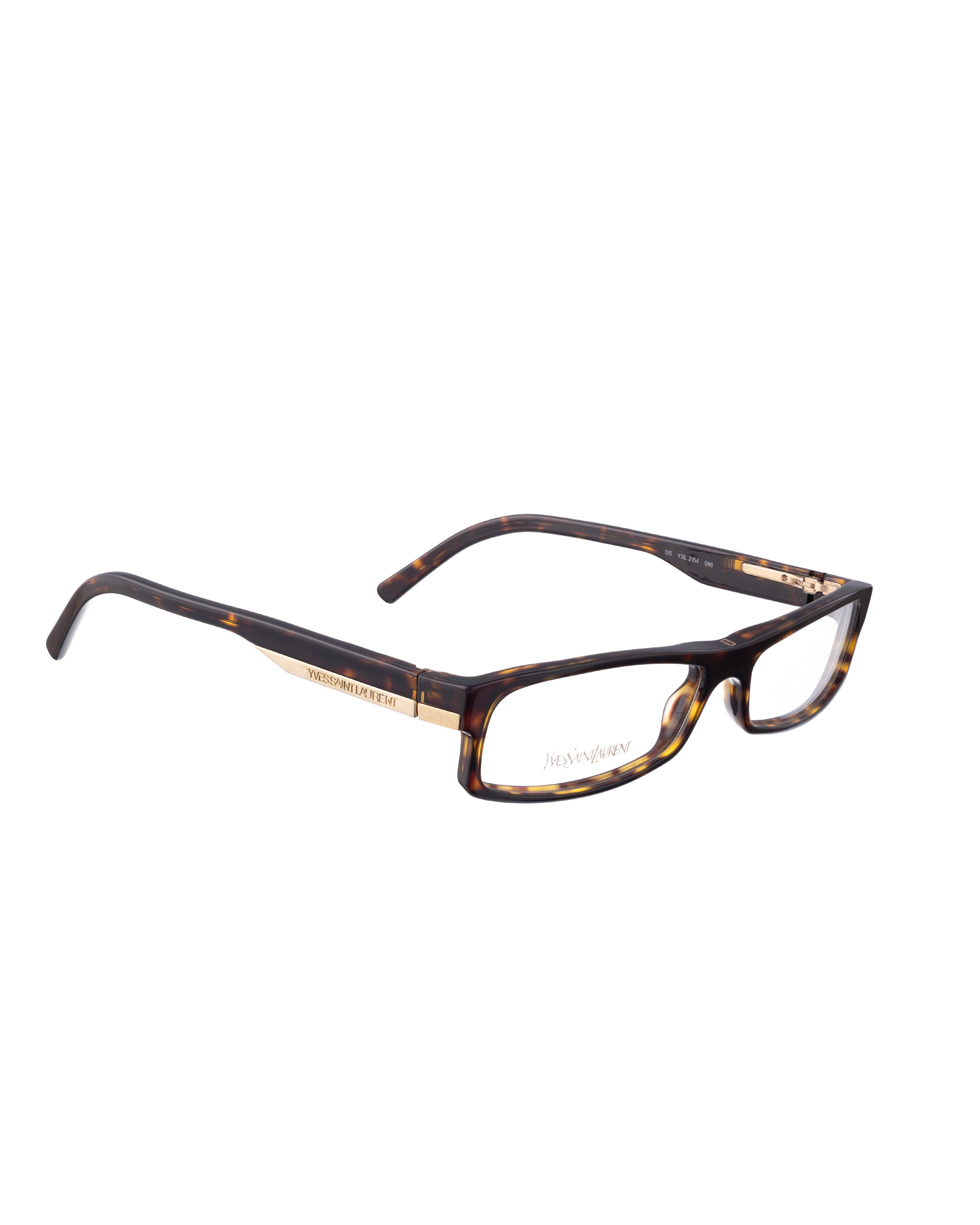 Saint Laurent Paris Yves Saint Laurent 00s Chocolate Havana Flat Plastic Glasses Size ONE SIZE - 2 Thumbnail