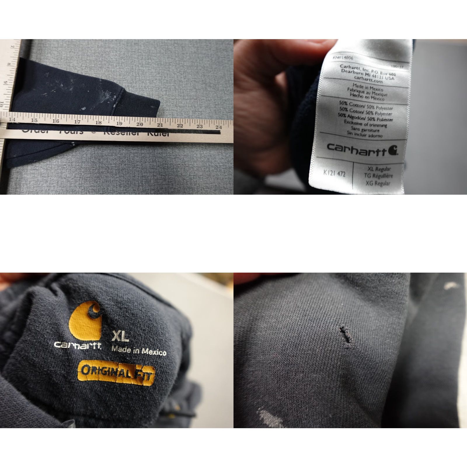 Carhartt Carhartt Sweatshirt Mens XL Blue Sweater Hooded Original Fit K121-472 Size US XL / EU 56 / 4 - 8 Thumbnail