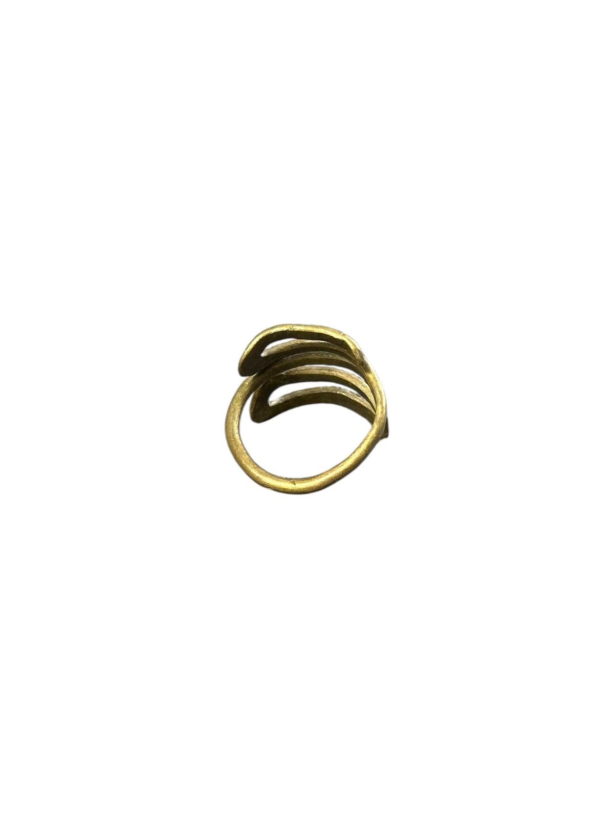 Japanese Brand 1980s JAPANESE HANDCRAFTED WABI-SABI SERPENT BRASS RING Size ONE SIZE - 7 Thumbnail