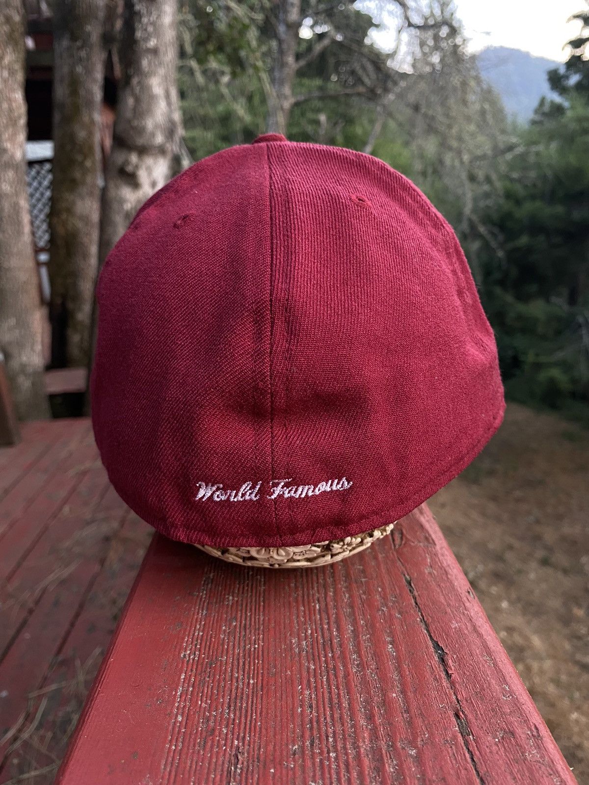 Supreme Supreme 2011 maroon box logo new era fitted cap 7 & 3/8 Size ONE SIZE - 2 Thumbnail