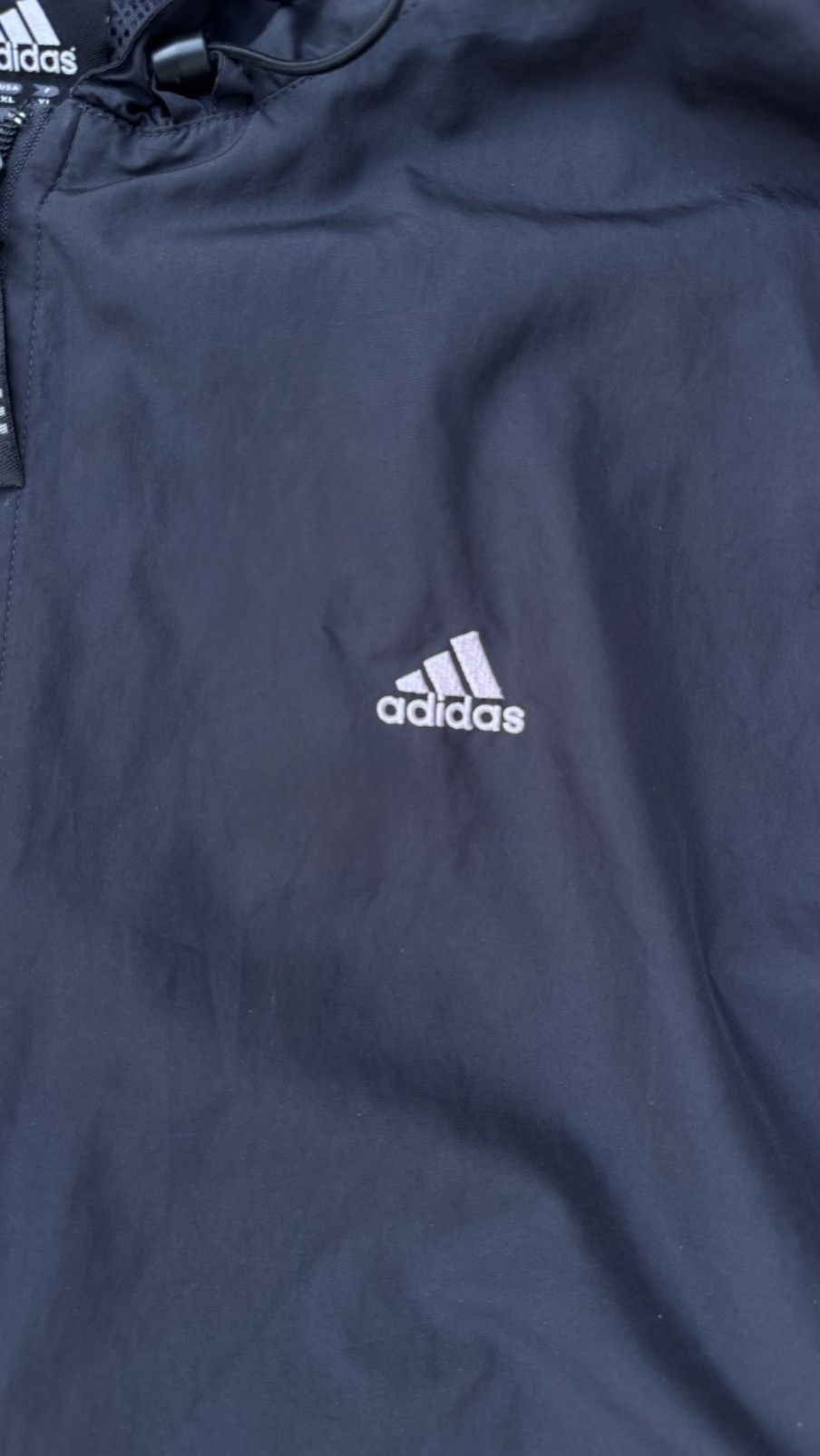 Adidas 2000s Adidas dark grey windbreaker jacket with hood Size US XL / EU 56 / 4 - 3 Thumbnail