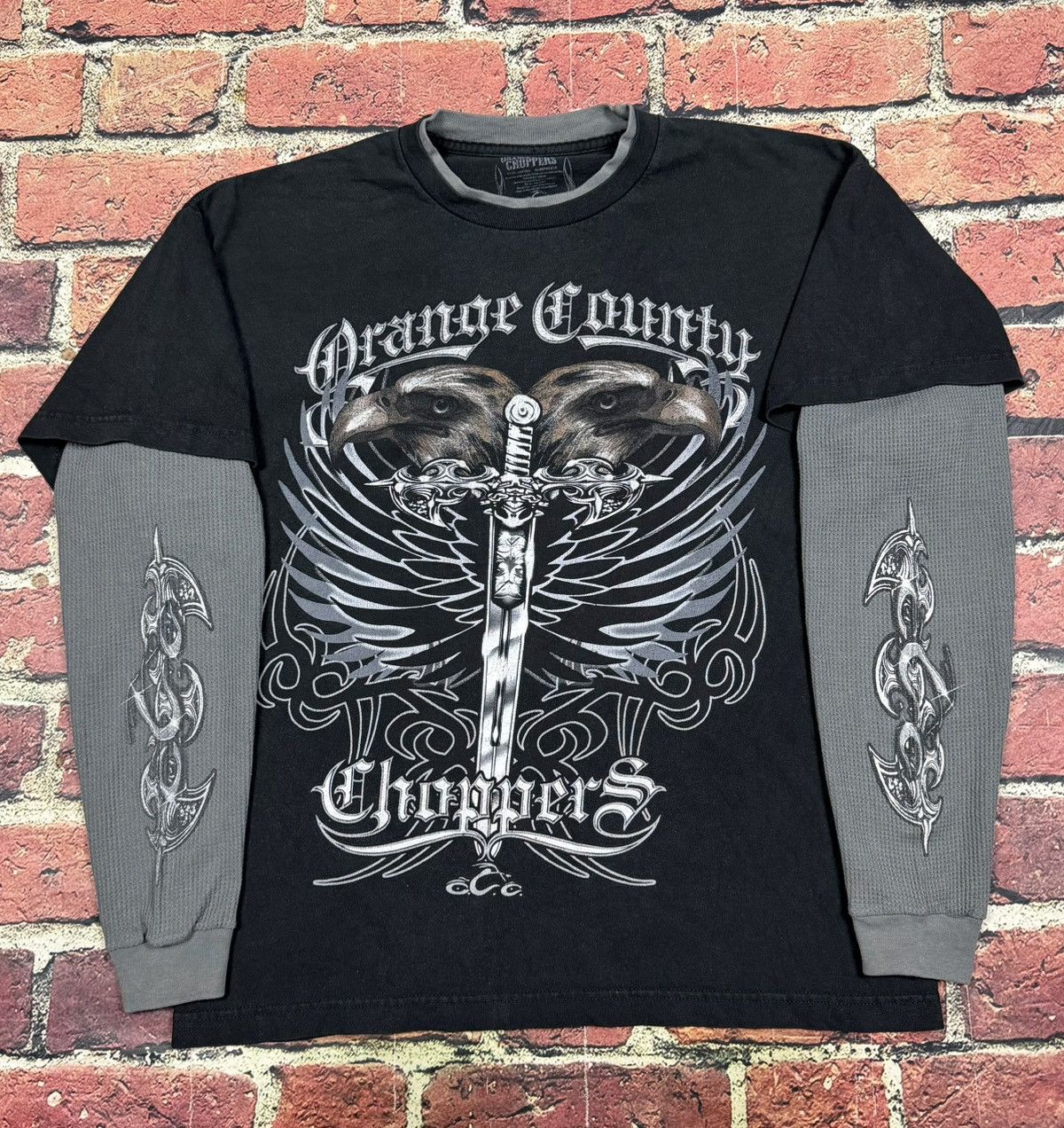West Coast Choppers Orange County Choppers Thermal Tribal Sword Long Sleeve Tee Size US L / EU 52-54 / 3 - 1 Thumbnail