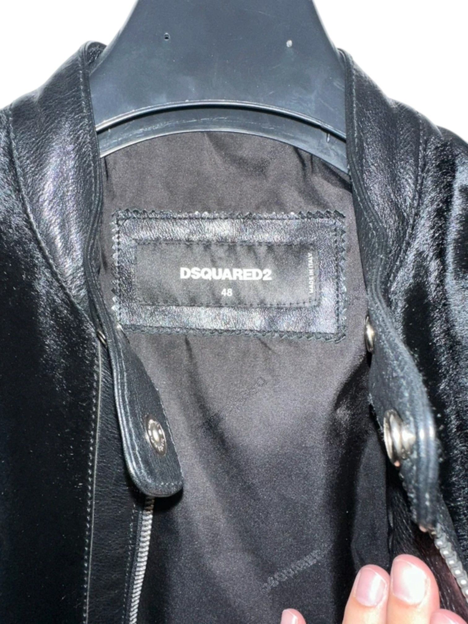 Dsquared2 Dsquared2 Leather & Pony Hair Biker Jacket c.2010s Size US S / EU 44-46 / 1 - 3 Thumbnail