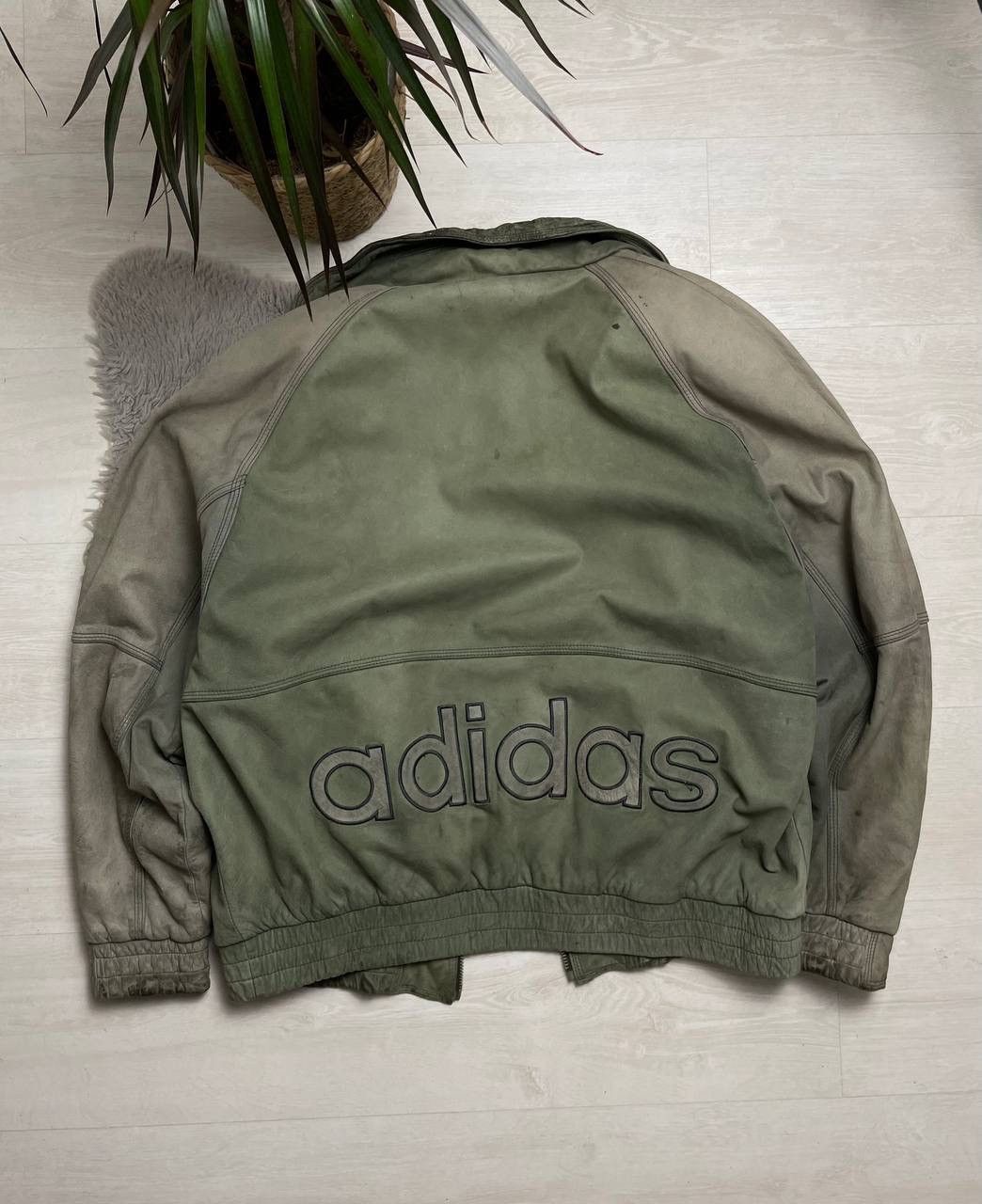 Adidas × Vintage Adidas Vintage 80’s Leather Jacket Big Logo Avantgarde Y2k Size US XL / EU 56 / 4 - 2 Thumbnail
