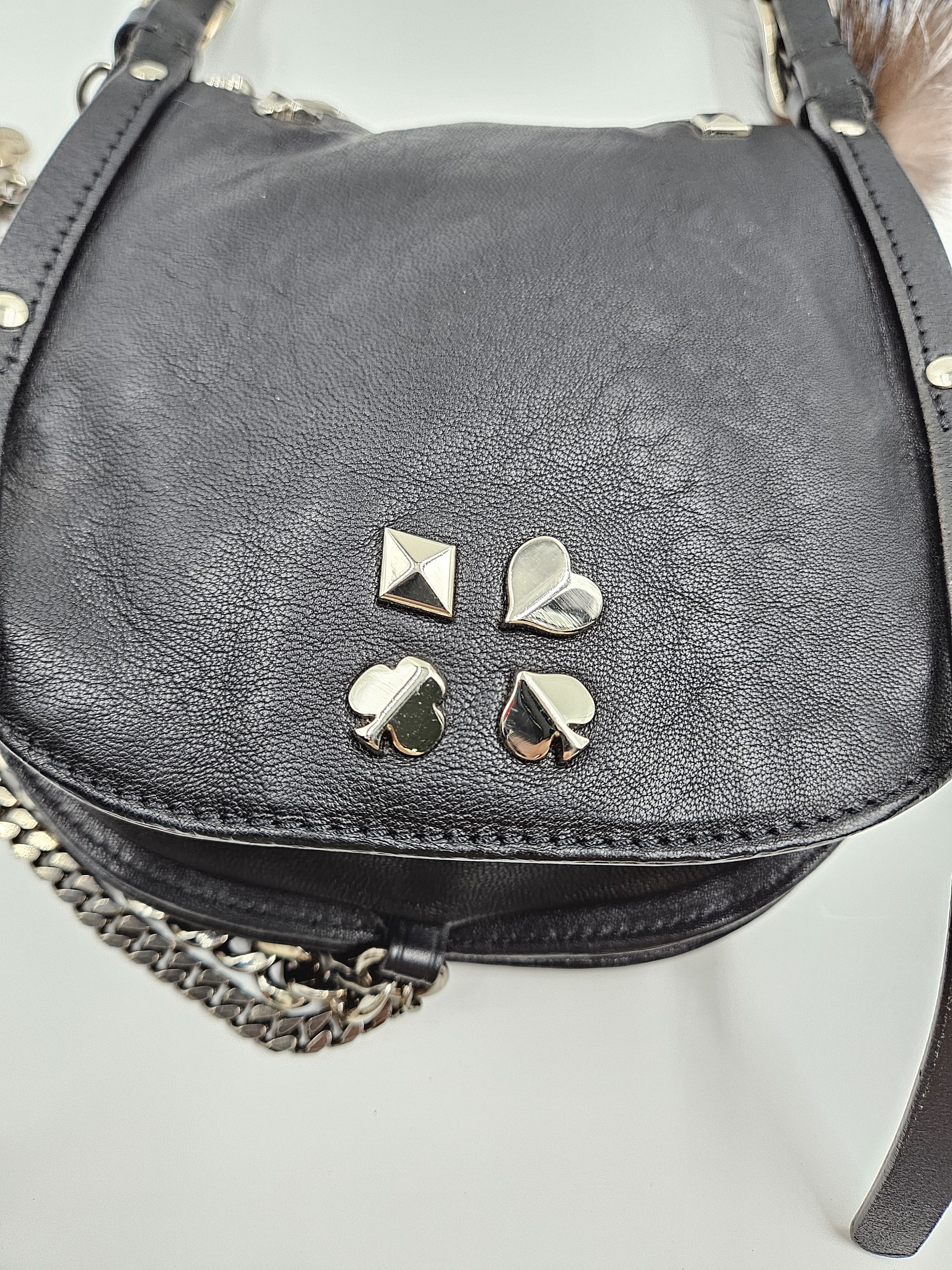 Jimmy Choo Black Leather Studded Card Suit Crossbody Bag Size ONE SIZE - 9 Thumbnail