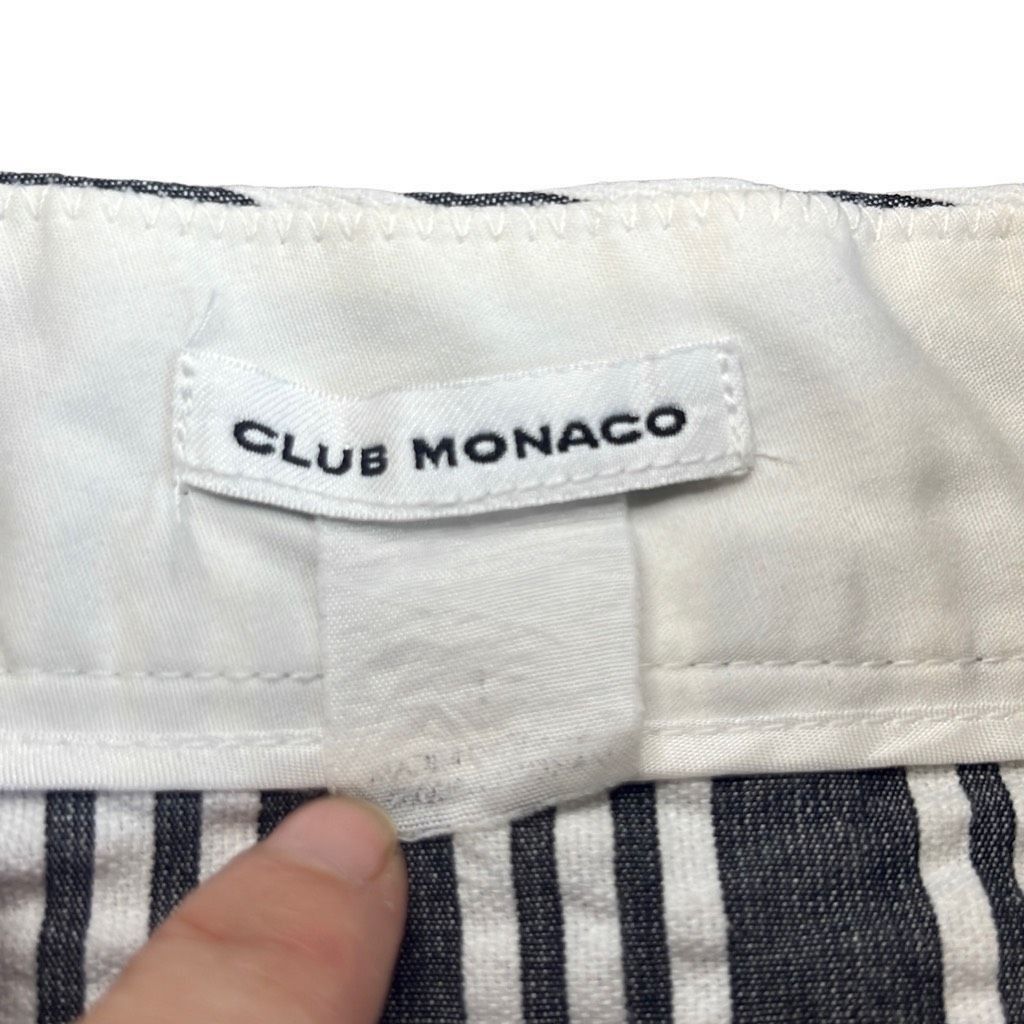Club Monaco Club Monaco Medium Gray White Stripe Seersucker Scallop Hem Size 30" / US 8 / IT 44 - 5 Thumbnail