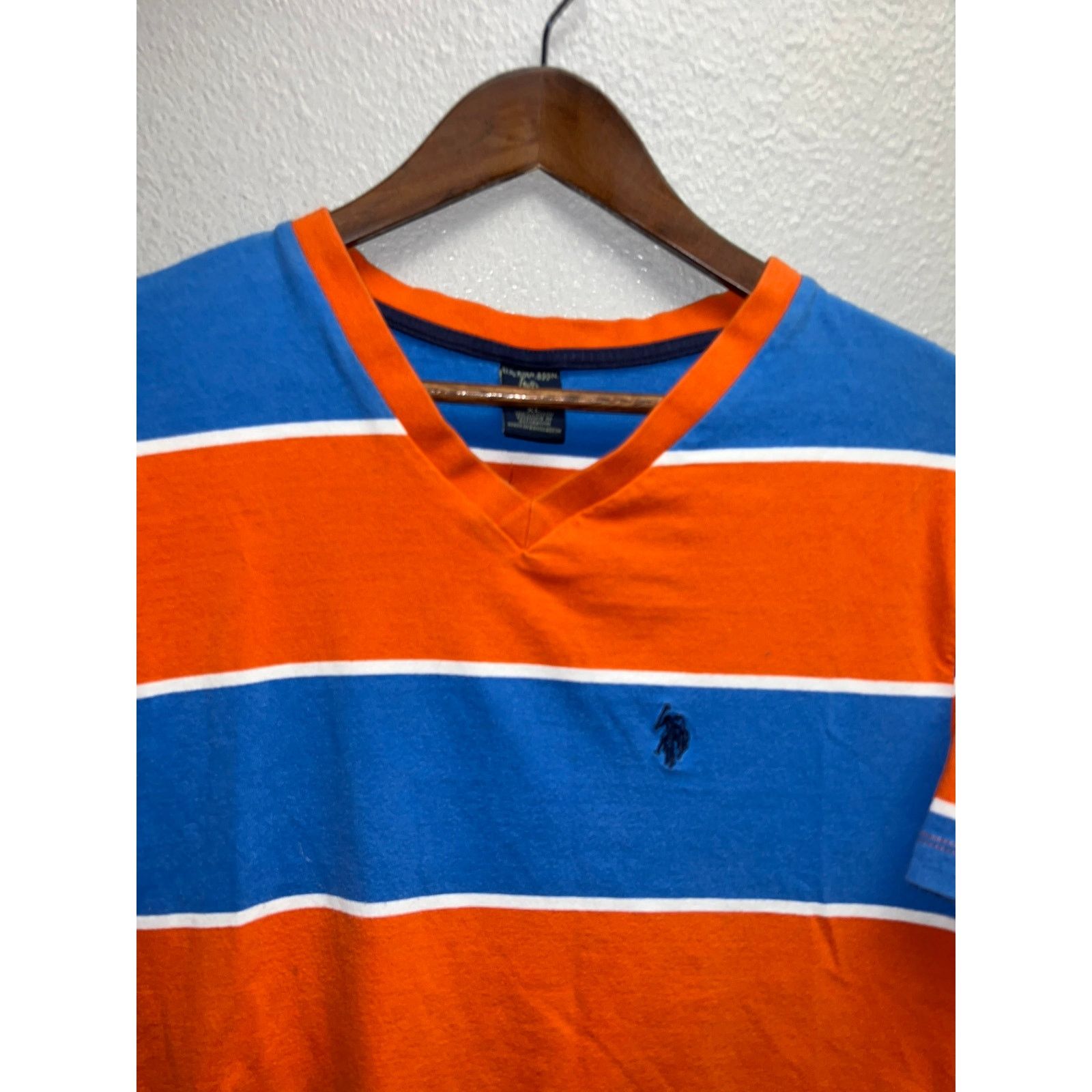 U.S. Polo Assn. Us Polo Assn Shirt Striped Orange Blue Tee Large Size US L / EU 52-54 / 3 - 2 Thumbnail