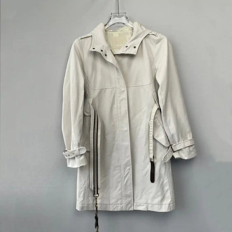 Max Mara MaxMara Cream Women's Trench Coat 0089 Size S / US 4 / IT 40 - 1 Thumbnail