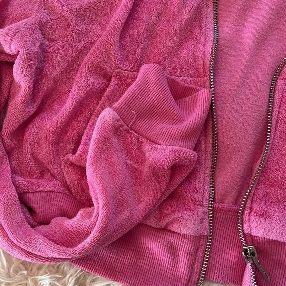 Designer Colsie Terry hooded Zip Up Sweatshirt Size XS / US 0-2 / IT 36-38 - 7 Thumbnail